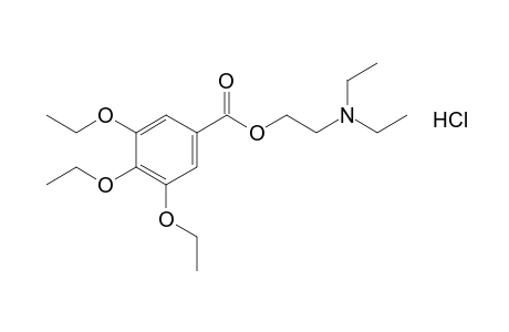 3,4,5-triethoxybenzoic acid, diethylamino ethyl ester, hydrochloride