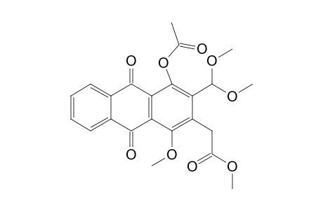METHYL-2-(4-ACETOXY-3-DIMETHOXY-METHYL-1-METHOXY-9,10-DIOXO-9,10-DIHYDRO-ANTHRACEN-2-YL)-ACETATE