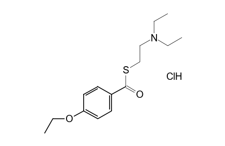 p-ETHOXYTHIOBENZOIC ACID, S-[2-(DIETHYLAMINO)ETHYL] ESTER, HYDROCHLORIDE