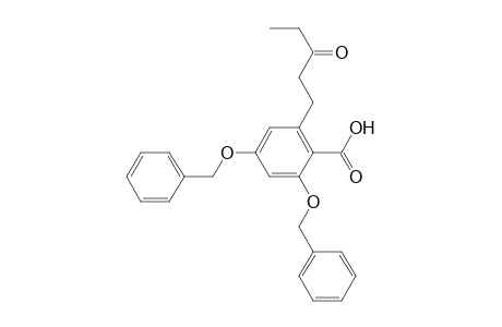 Benzoic acid, 2-(3-oxopentyl)-4,6-bis(phenylmethoxy)-