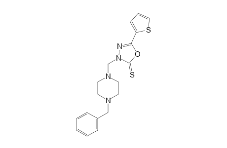 3-(4-BENZYL-PIPERAZINYLMETHYL)-5-(2-THIENYL)-1,3,4-OXADIAZOLINE-2-THIONE