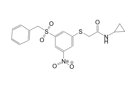 2-{[3-(benzylsulfonyl)-5-nitrophenyl]sulfanyl}-N-cyclopropylacetamide