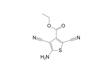 3-Thiophenecarboxylic acid, 5-amino-2,4-dicyano-, ethyl ester