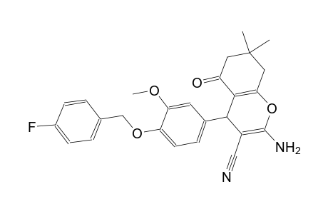 2-amino-4-{4-[(4-fluorobenzyl)oxy]-3-methoxyphenyl}-7,7-dimethyl-5-oxo-5,6,7,8-tetrahydro-4H-chromene-3-carbonitrile