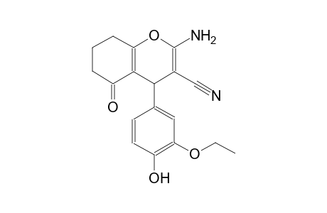 2-amino-4-(3-ethoxy-4-hydroxyphenyl)-5-oxo-5,6,7,8-tetrahydro-4H-chromene-3-carbonitrile