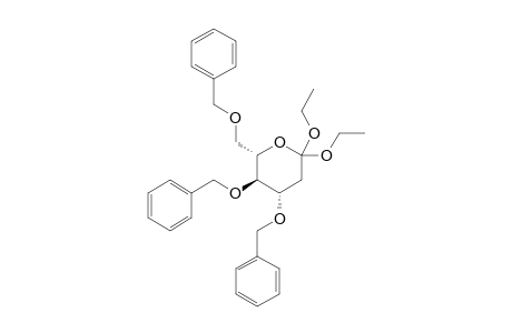 Ethyl 3,4,6-tris(O-benzyl)-2-deoxy-1-C-ethoxy-L-arabino-hexopyranoside