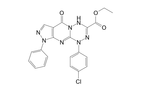 3-Etoxycarbonyl-1-(p-chlorophenyl)-9-phenyl-1,4-dihydropyrazolo[3,4-d]pyrimido[1,2-b][1,2,4,5]tetrazin-6-one