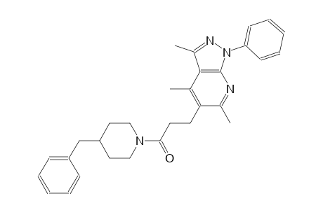 1H-pyrazolo[3,4-b]pyridine, 3,4,6-trimethyl-5-[3-oxo-3-[4-(phenylmethyl)-1-piperidinyl]propyl]-1-phenyl-