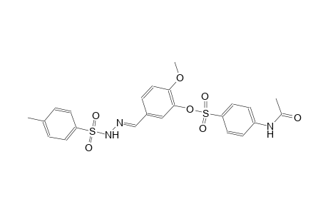 2-methoxy-5-((E)-{[(4-methylphenyl)sulfonyl]hydrazono}methyl)phenyl 4-(acetylamino)benzenesulfonate