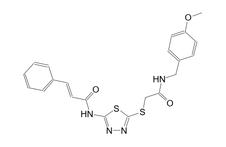 (2E)-N-[5-({2-[(4-methoxybenzyl)amino]-2-oxoethyl}sulfanyl)-1,3,4-thiadiazol-2-yl]-3-phenyl-2-propenamide