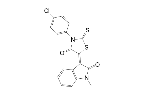 3-[3-(4-chloro-phenyl)-4-oxo-2-thioxo-thiazolidin-5-ylidene]-1-methyl-1,3-dihydro-indol-2-one