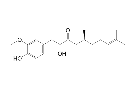 (5S)-1-(3-methoxy-4-oxidanyl-phenyl)-5,9-dimethyl-2-oxidanyl-dec-8-en-3-one