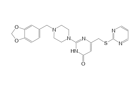 4(3H)-pyrimidinone, 2-[4-(1,3-benzodioxol-5-ylmethyl)-1-piperazinyl]-6-[(2-pyrimidinylthio)methyl]-