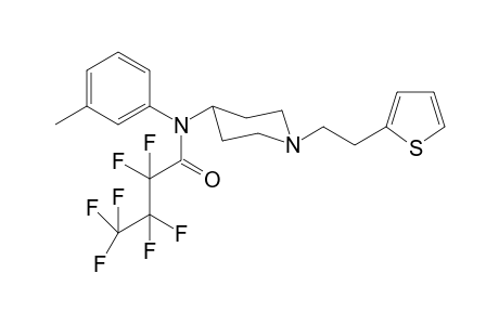 N-(3-Methylphenyl)-N-(1-[2-(thiophen-2-yl)ethyl]piperidin-4-yl)-2,2,3,3,4,4,4-heptafluorobutanamide