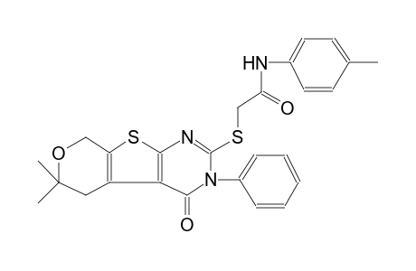 2-[(6,6-dimethyl-4-oxo-3-phenyl-3,5,6,8-tetrahydro-4H-pyrano[4',3':4,5]thieno[2,3-d]pyrimidin-2-yl)sulfanyl]-N-(4-methylphenyl)acetamide