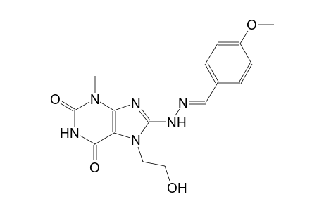 4-methoxybenzaldehyde [7-(2-hydroxyethyl)-3-methyl-2,6-dioxo-2,3,6,7-tetrahydro-1H-purin-8-yl]hydrazone