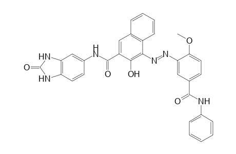 2-Naphthalenecarboxamide, N-(2,3-dihydro-2-oxo-1H-benzimidazol-5-yl)-3-hydroxy-4-[[2-methoxy-5-[(phenylamino)carbonyl]phenyl]azo]-3-Amino-p-anisanilide->3-hydroxy-N-(2-oxo-5-benzimidazolinyl)2-naphthamide