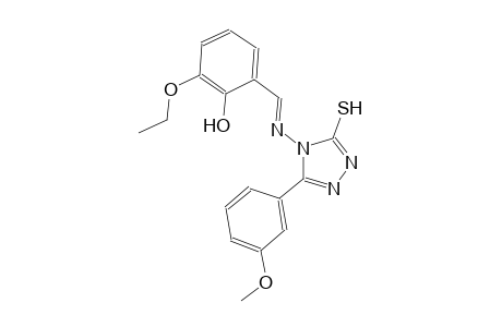 2-ethoxy-6-((E)-{[3-(3-methoxyphenyl)-5-sulfanyl-4H-1,2,4-triazol-4-yl]imino}methyl)phenol
