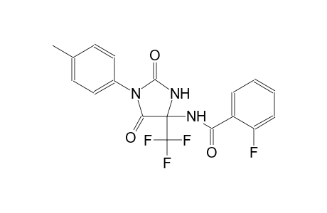 2-fluoro-N-[1-(4-methylphenyl)-2,5-dioxo-4-(trifluoromethyl)-4-imidazolidinyl]benzamide