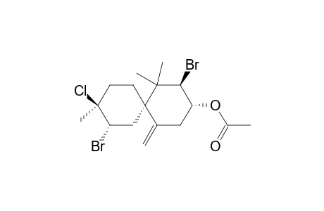 Spiro[5.5]undecan-3-ol, 2,8-dibromo-9-chloro-1,1,9-trimethyl-5-methylene-, acetate, [2R-[2.alpha.,3.alpha.,6.alpha.(8R*,9R*)]]-