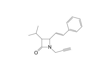 (+-)-trans-3-Isopropyl-1-proparagyl-4-(E)-styryl-2-azatidinone