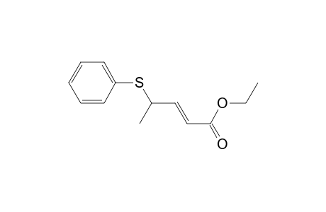 2-Pentenoic acid, 4-(phenylthio)-, ethyl ester, (E)-