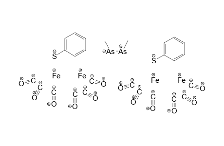 Tetrairon(I) methyl(methylarsanidyl)arsanide di(benzenethiolate)dodecacarbonyl