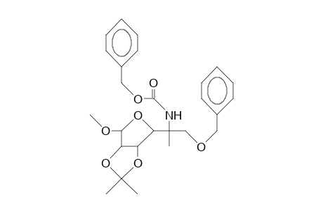Methyl 6-O-benzyl-5-benzyloxycarbonylamino-5-deoxy-2,3-O-isopropylidene-5-methyl-A-D-talo-hexofuranoside