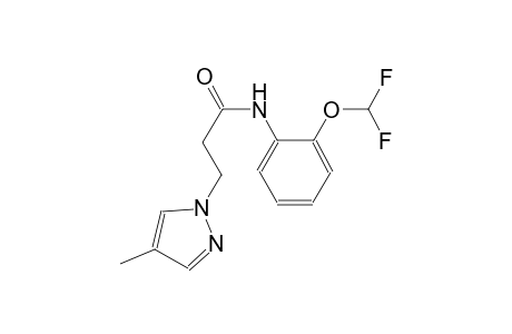 N-[2-(difluoromethoxy)phenyl]-3-(4-methyl-1H-pyrazol-1-yl)propanamide