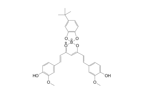 4-[(E)-2-[4'-tert-butyl-6-[(E)-2-(4-hydroxy-3-methoxy-phenyl)vinyl]spiro[3-oxa-1-oxonia-2-boranuidacyclohexa-4,6-diene-2,8'-7,9-dioxa-8-boranuidabicyclo[4.3.0]nona-1(6),2,4-triene]-4-yl]vinyl]-2-methoxy-phenol