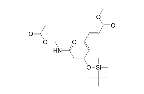 2,4-Octadienoic acid, 8-[[(acetyloxy)methyl]amino]-6-[[(1,1-dimethylethyl)dimethylsilyl]oxy]-8-oxo-, methyl ester, (E,E)-(.+-.)-