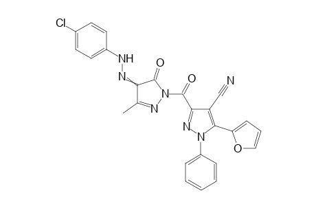 3-(4-(2-(4-chlorophenyl)hydrazono)-3-methyl-5-oxo-4,5-dihydro-1H-pyrazole-1-carbonyl)-5-(furan-2-yl)-1-phenyl-1H-pyrazole-4-carbonitrile