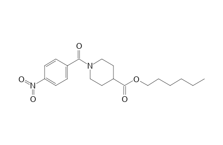 Isonipecotic acid, N-(4-nitrobenzoyl)-, hexyl ester