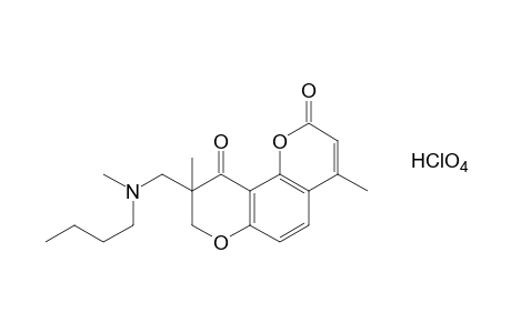 9-[(butylmethylamino)methyl]-8,9-dihydro-4,9-dimethyl-2H-10H-benzo[1,2-b:3,4-b']dipyran-2,10-dione, perchlorate