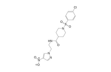 1-[(4-chlorophenyl)sulfonyl]-N-[2-(4-nitro-1H-pyrazol-1-yl)ethyl]-4-piperidinecarboxamide