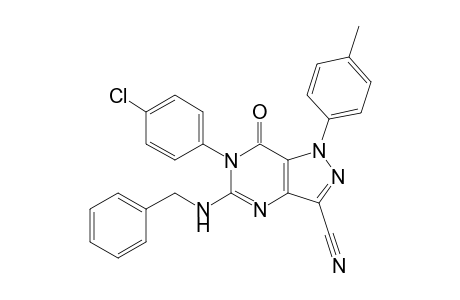 5-Benzylamino-6-(4-chlorophenyl)-3-cyano-1-p-tolyl-1H-pyrazolo[4,3-d]pyrimidin-7(6H)-one