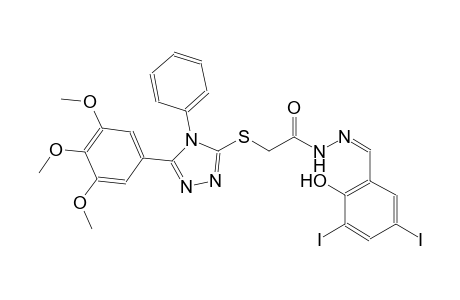 acetic acid, [[4-phenyl-5-(3,4,5-trimethoxyphenyl)-4H-1,2,4-triazol-3-yl]thio]-, 2-[(Z)-(2-hydroxy-3,5-diiodophenyl)methylidene]hydrazide