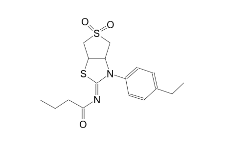 N-((2Z)-3-(4-ethylphenyl)-5,5-dioxidotetrahydrothieno[3,4-d][1,3]thiazol-2(3H)-ylidene)butanamide