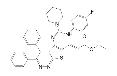 6-(2-Ethoxycarbonylvinyl)-5-[(4-fluorophenylamino)piperidin-1-ylmethyleneamino]-3,4-diphenylthieno[2,3-c]pyridazine