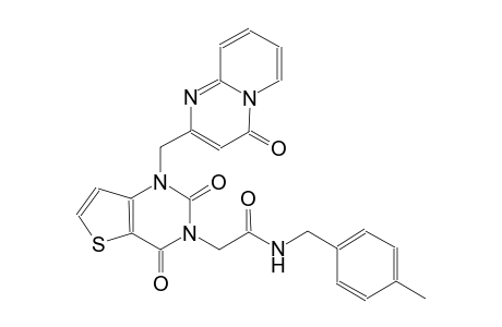 2-(2,4-dioxo-1-[(4-oxo-4H-pyrido[1,2-a]pyrimidin-2-yl)methyl]-1,4-dihydrothieno[3,2-d]pyrimidin-3(2H)-yl)-N-(4-methylbenzyl)acetamide