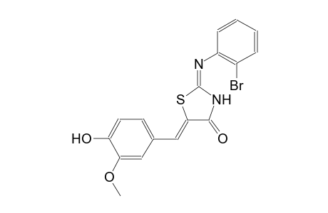 (2E,5Z)-2-[(2-bromophenyl)imino]-5-(4-hydroxy-3-methoxybenzylidene)-1,3-thiazolidin-4-one