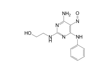 4-Amino-6-phenylamino-2-(2-hydroxyethylamino)-5-nitrosopyrimidine