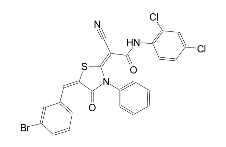 (2E)-2-[(5E)-5-(3-bromobenzylidene)-4-oxo-3-phenyl-1,3-thiazolidin-2-ylidene]-2-cyano-N-(2,4-dichlorophenyl)ethanamide