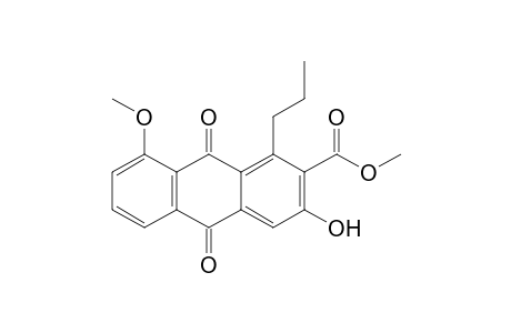 3-Hydroxy-8-methoxy-9,10-dioxo-1-propyl-2-anthracenecarboxylic acid methyl ester