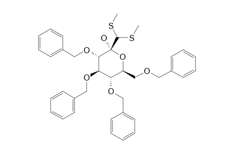 2,3,4,6-TETRA-O-BENZYL-1-C-[BIS-(METHYLTHIO)-METHYL]-D-GLUCOPYRANOSE