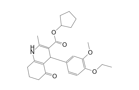 cyclopentyl 4-(4-ethoxy-3-methoxyphenyl)-2-methyl-5-oxo-1,4,5,6,7,8-hexahydro-3-quinolinecarboxylate
