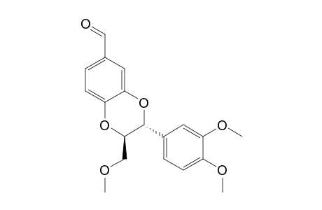 1,4-Benzodioxin-6-carboxaldehyde, 3-(3,4-dimethoxyphenyl)-2,3-dihydro-2-(methoxymethyl)-, trans-(.+-.)-