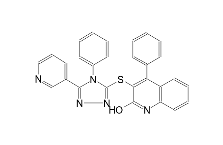 4-Phenyl-3-[(4-phenyl-5-pyridin-3-yl-1,2,4-triazol-3-yl)sulfanyl]-1H-quinolin-2-one