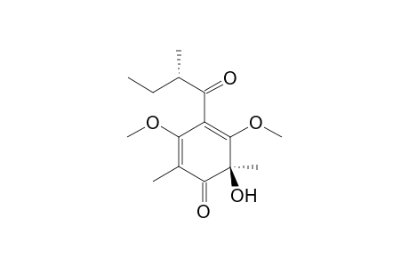 (R)-2,6-dimethyl-6-hydroxy-3,5-dimethoxy-4-((S)-2-methylbutanoyl)-cyclohexa-2,4-dien-1-one