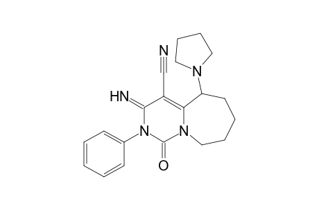 3-Imino-1-oxo-2-phenyl-5-(pyrrolidin-1-yl)-1,2,3,5,6,7,8,9-octahydropyrimido[1,6-a]azepine-4-carbonitrile